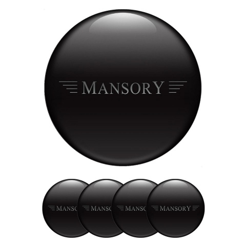 Mansory Logo Emblem Silicone Sticker Black Edition Set of 4
