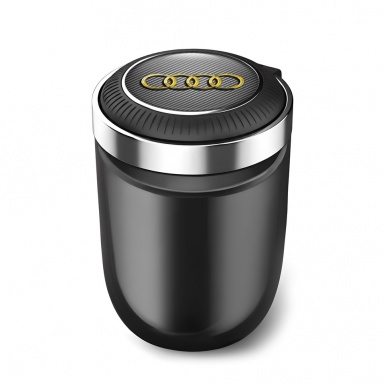 Audi Trash Can Ashtray Gray with Yellow Circles logo Style