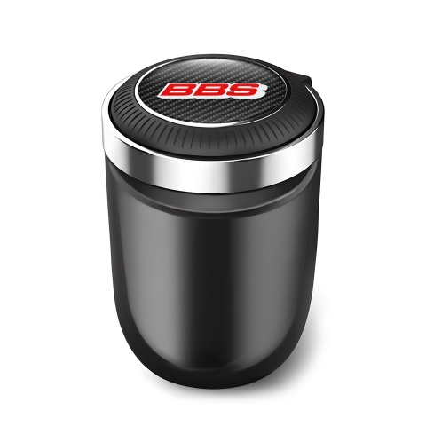 BBS Ashtray Logo Container for Cigarette LED Black Carbon Logo Style 