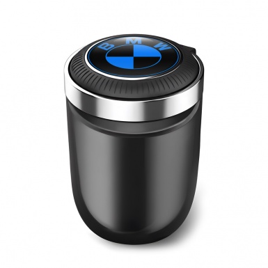 BMW Trash Can Ashtray Black Blue Logo Design 