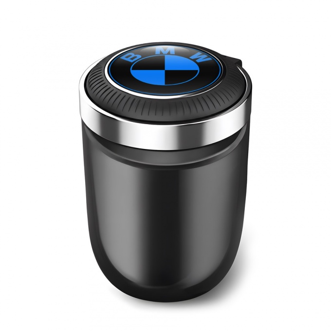 BMW Trash Can Ashtray Black Blue Logo Design 