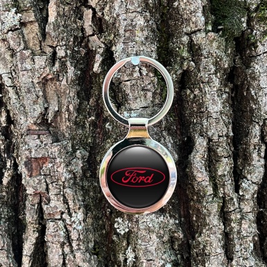 Ford Key Holder Metal Black Red Classic Oval Logo Edition