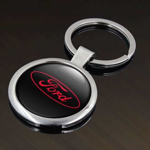 Ford Key Holder Metal Black Red Classic Oval Logo Edition