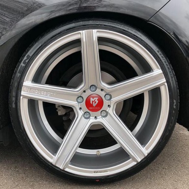 MB design Sticker Wheel Center Hub Cap Red Background