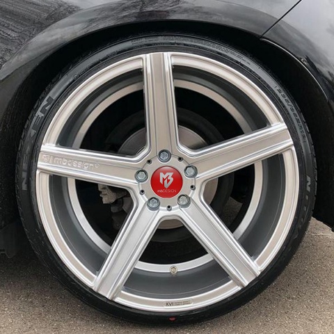 MB design Sticker Wheel Center Hub Cap Red Background