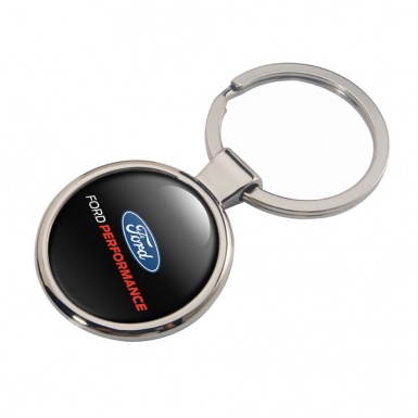 Ford Performance Metal Fob Chain Black Blue Logo Edition