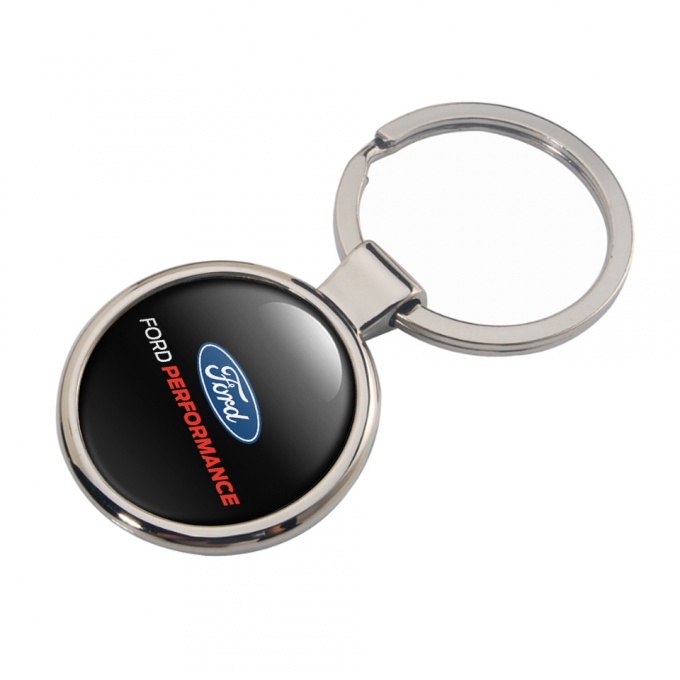 Ford Performance Metal Fob Chain Black Blue Logo Edition