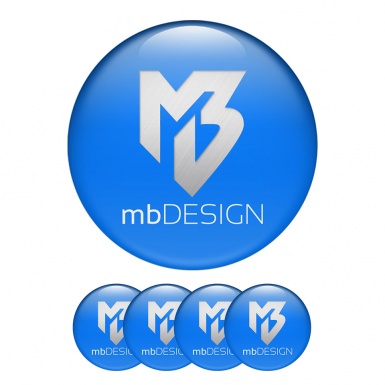MB design Wheel Center Caps Emblem Blue Line
