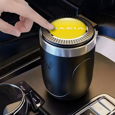Dacia Automotive Ashtray Plastic with Yellow White Logo Design 