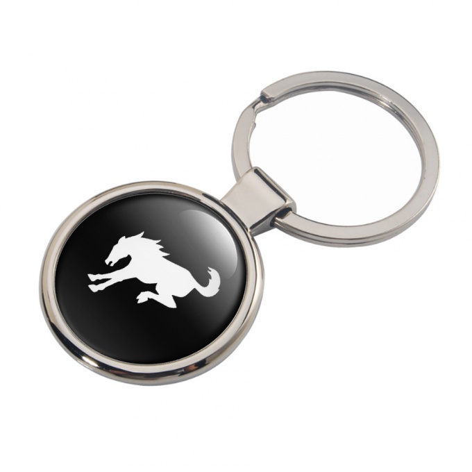 Ford Bronco Key Holder Metal Black White Clean Logo Design