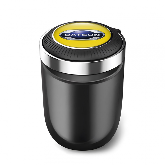 Datsun Trash Can Ashtray Yellow Print Logo 