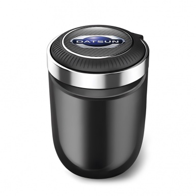 Datsun Automotive Ashtray Black Carbon Logo Print 