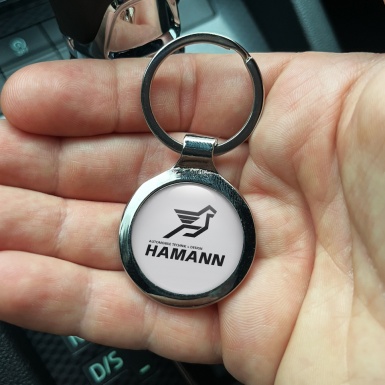Hamann Metal Key Ring Light Grey Black Emblem Edition