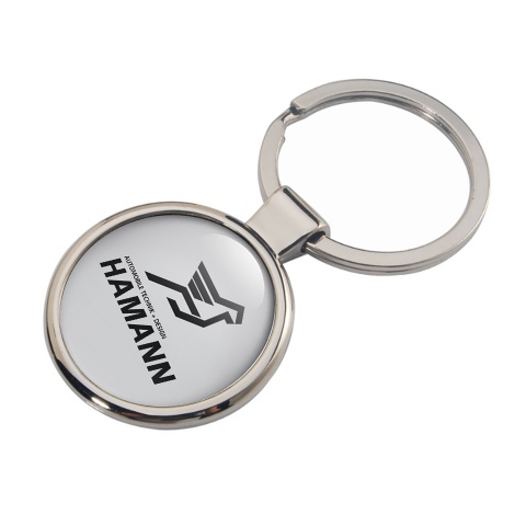 Hamann Metal Key Ring Light Grey Black Emblem Edition