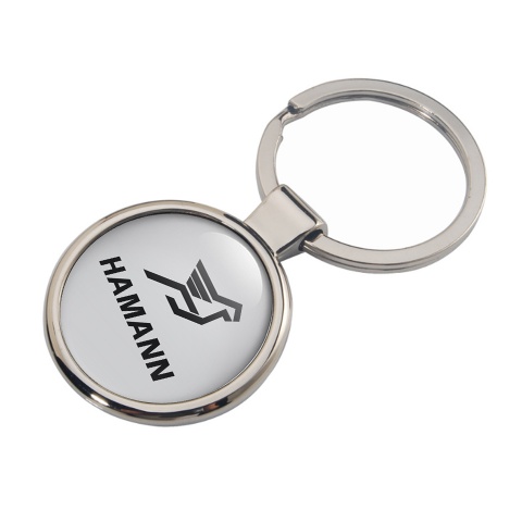 Hamann Key Fob Metal Light Grey Black Classic Logo Design