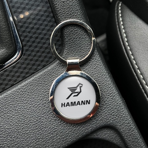 Hamann Key Fob Metal Light Grey Black Classic Logo Design