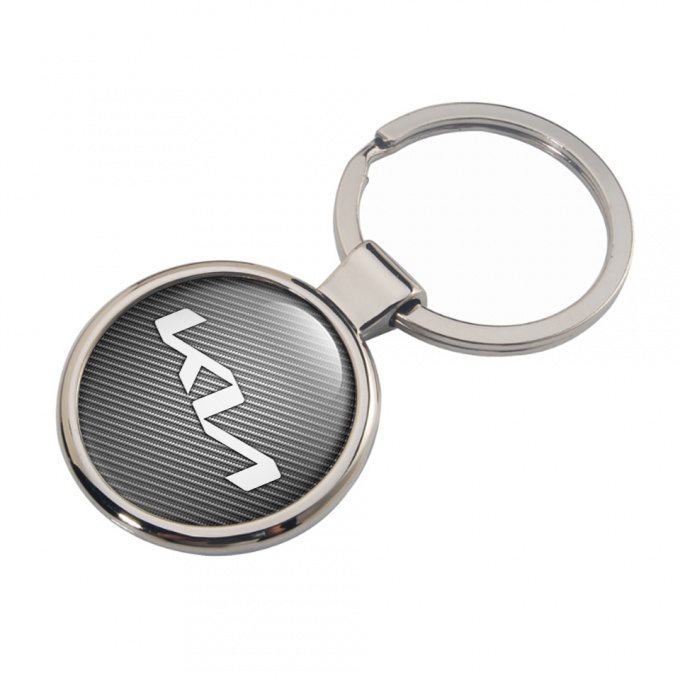 Kia Key Fob Metal Light Carbon Outline White Logo Design