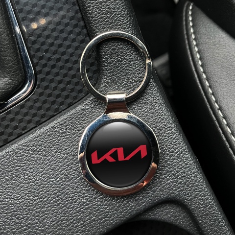 Kia Metal Fob Chain Black Red Modern Logo Edition