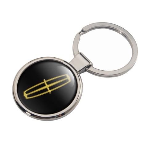 Lincoln Keychain Metal Black Gold Tint Classic Emblem Design