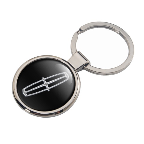 Lincoln Key Holder Metal Black Silver Tint Classic Emblem Design