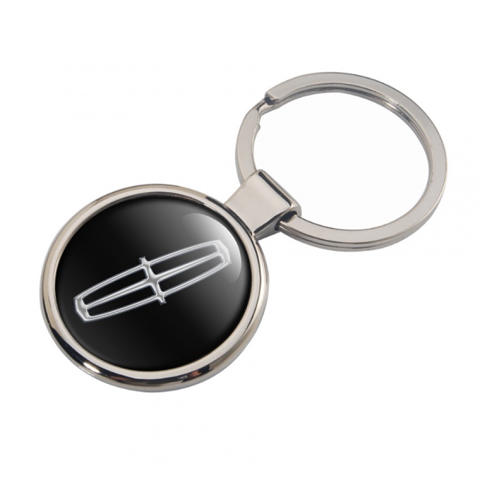 Lincoln Key Holder Metal Black Silver Tint Classic Emblem Design