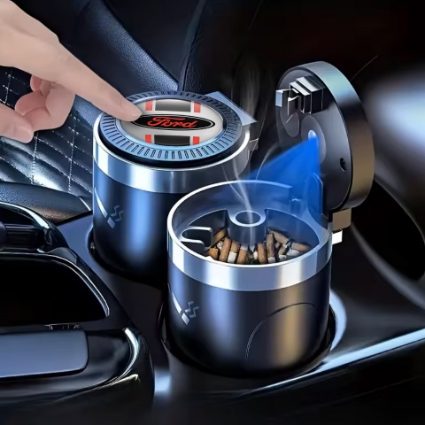 Ford Ashtray Logo Container for Cigarette LED Stylish Decoration 
