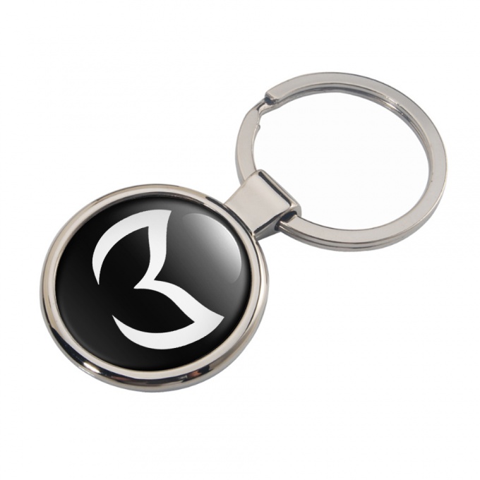 Mazda Metal Key Ring Black White Evil Logo Edition