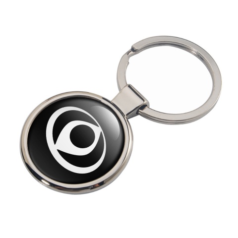 Mazda Key Holder Metal Black White Circle Emblem Design