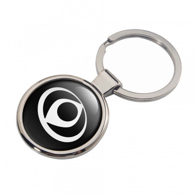 Mazda Key Holder Metal Black White Circle Emblem Design