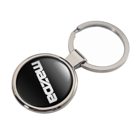 Mazda Key Fob Metal Black White Classic Emblem Edition