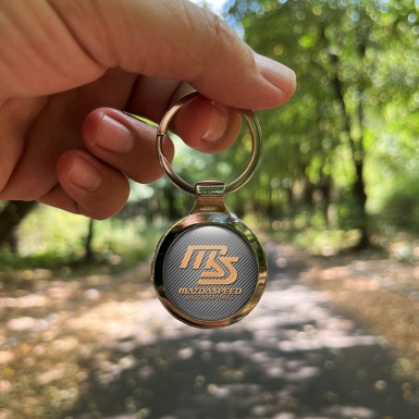 Mazda Speed Keychain Metal Light Carbon Orange Tint Logo Design