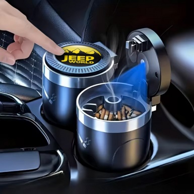 Jeep Automotive Ashtray Yellow Logo and  LED Light