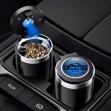 Jeep Automotive Ashtray Black Blue Design Logo 