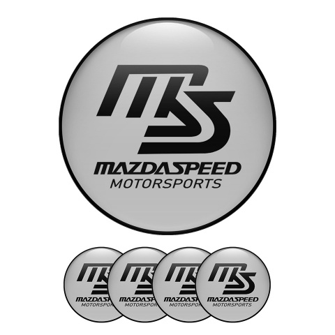 Mazda Speed Wheel Center Cap Domed Stickers Gray