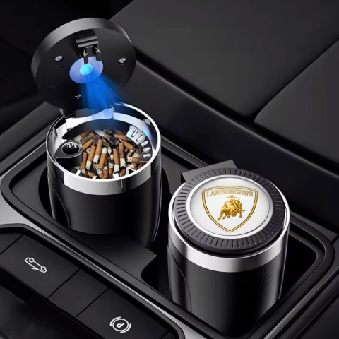 Lamborghini Ashtray Logo Container for Cigarette LED High-Quality