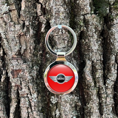 Mini Cooper Key Fob Metal Red Metallic Silver Tint Logo Edition
