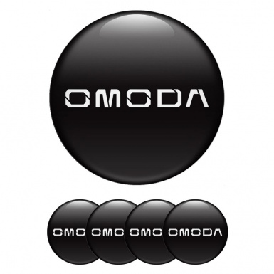 Omoda Emblems For Wheel Caps Black Base Classic Logo