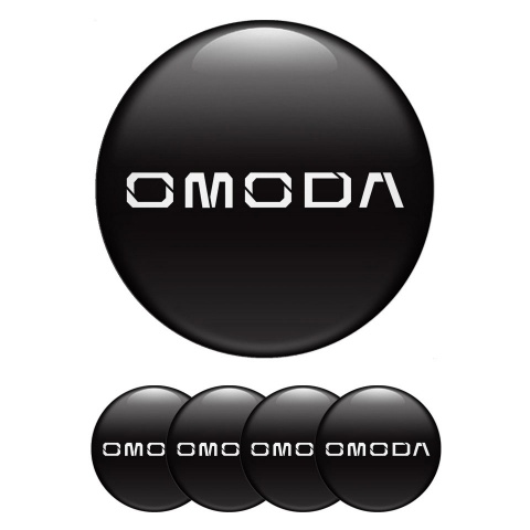 Omoda Emblems For Wheel Caps Black Base Classic Logo