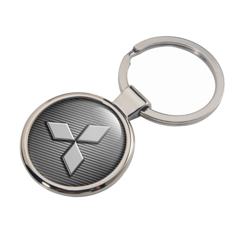Mitsubishi Metal Fob Chain Light Carbon Grey Shadow Logo Edition