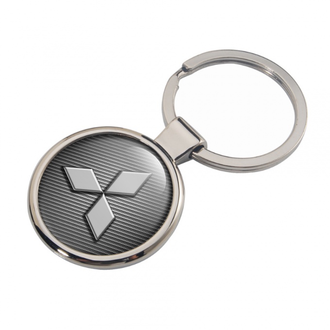 Mitsubishi Metal Fob Chain Light Carbon Grey Shadow Logo Edition