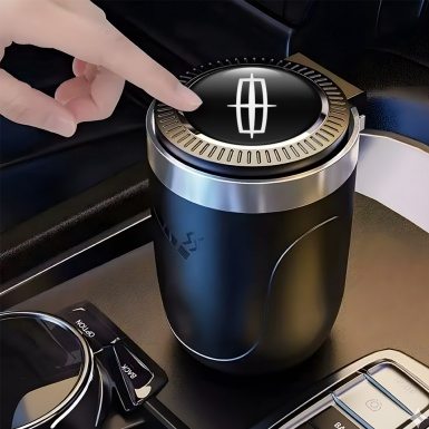 Lincoln Trash Can Ashtray Black White Logo Design 