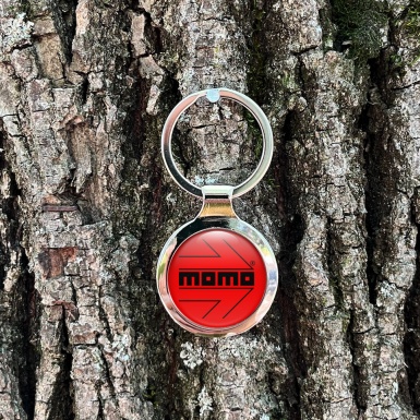 Momo Metal Key Ring Red Black Arrow Logo Design