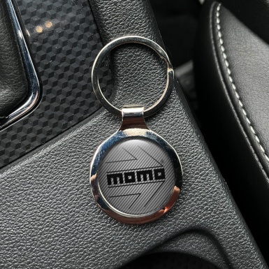 Momo Key Fob Metal Light Carbon Black Arrow Logo Design