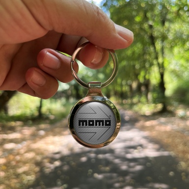 Momo Key Fob Metal Light Carbon Black Arrow Logo Design