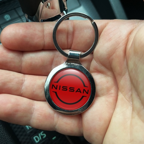 Nissan Metal Key Ring Dark Red Black Ring Logo Design