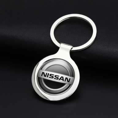 Nissan Key Fob Metal Black Silver Bevel Effect Emblem Edition