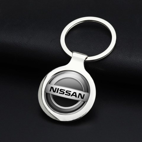 Nissan Key Fob Metal Black Silver Bevel Effect Emblem Edition