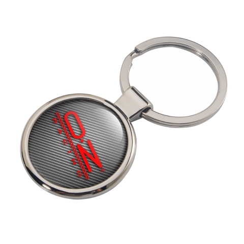 OZ Racing Metal Key Ring Light Carbon Red Stripes Logo Design
