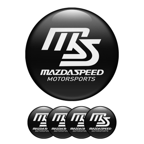 Mazda Speed Wheel Center Cap Domed Stickers Black