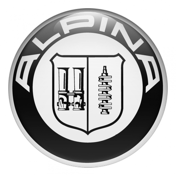 BMW Alpina Silicone Sticker Wheel Center Hub Cap Black White